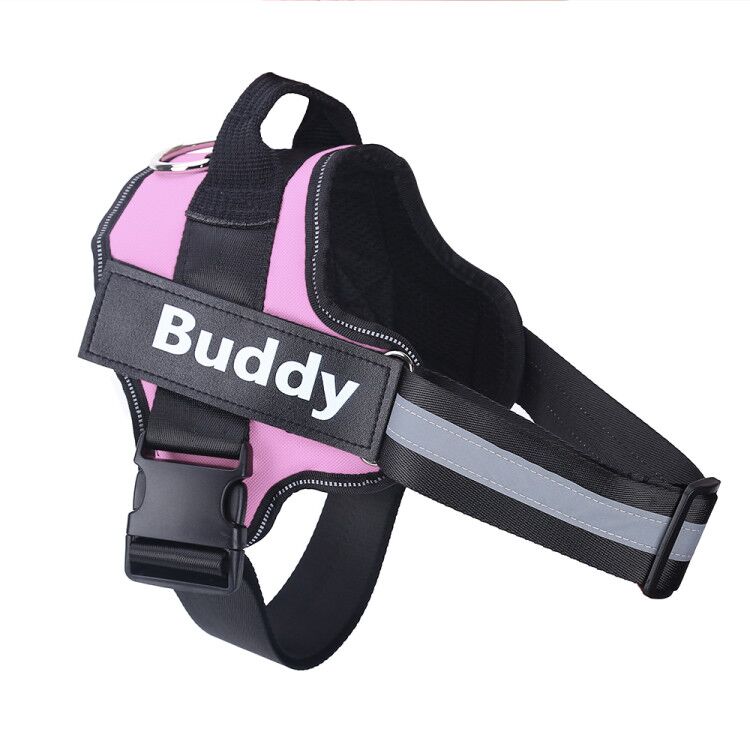Adjustable Reflective Dog Harness with Custom Name Patch