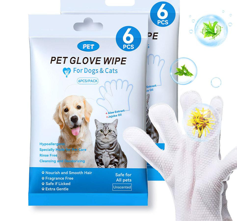 Pet Cleaning Glove for Cats & Dogs – Disposable Grooming & Fur Removal Gloves