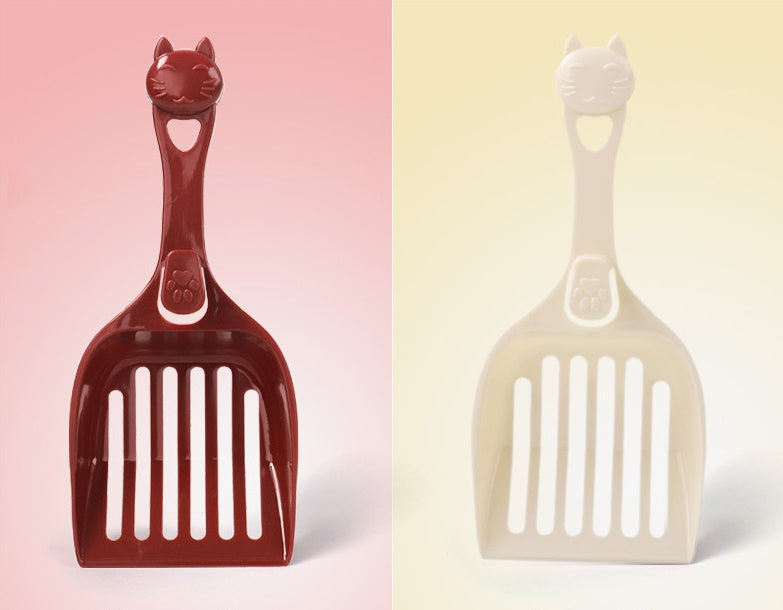 Plastic Cat Litter Shovel – Cute Cat Head Design Durable Litter Scooper for Easy Cleaning