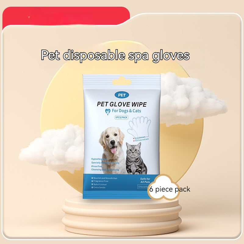 Pet Cleaning Glove for Cats & Dogs – Disposable Grooming & Fur Removal Gloves