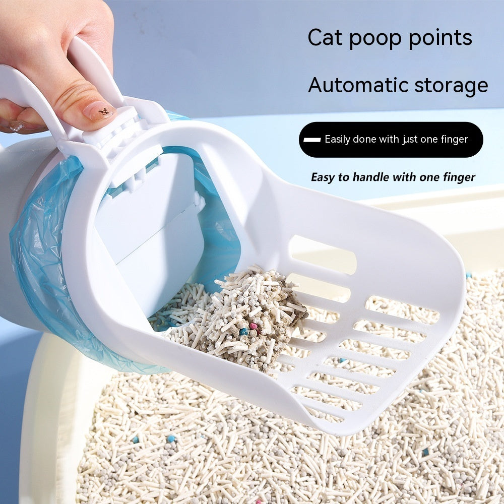 Upgraded Wide Cat Litter Scoop System with Waste Bin and Refill Bags