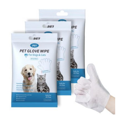 Pet Cleaning Glove for Cats & Dogs – Disposable Grooming & Fur Removal Gloves