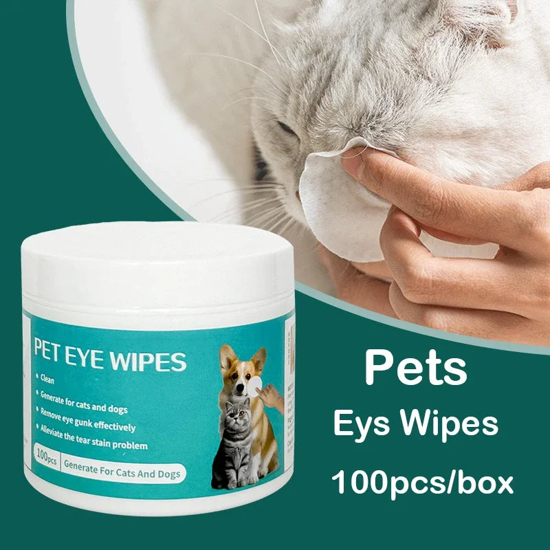 Pet Eye Wipes for Cats & Dogs – Gentle Tear Stain & Eye Cleaning Wet Tissues