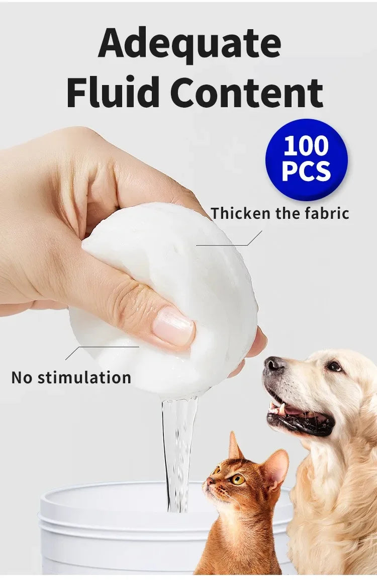 Pet Eye Wipes for Cats & Dogs – Gentle Tear Stain & Eye Cleaning Wet Tissues