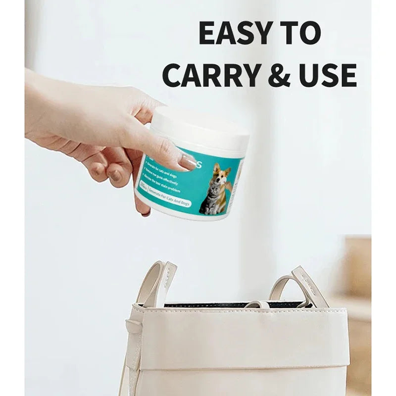 Pet Eye Wipes for Cats & Dogs – Gentle Tear Stain & Eye Cleaning Wet Tissues