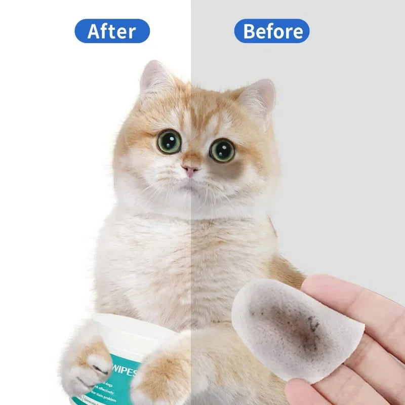 Pet Eye Wipes for Cats & Dogs – Gentle Tear Stain & Eye Cleaning Wet Tissues