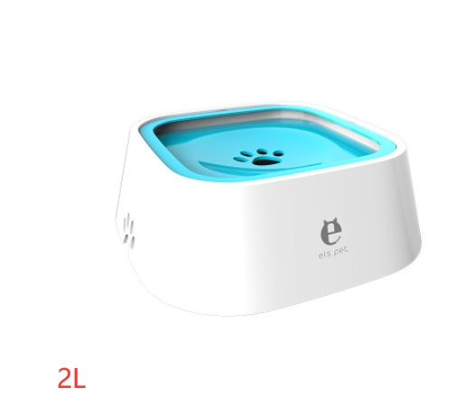 Anti-Overflow Floating Cat & Dog Water Bowl Slow Feeder Dispenser Fountain for Clean Hydration