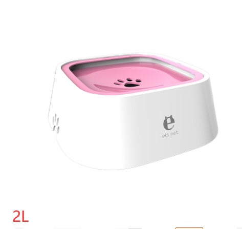 Anti-Overflow Floating Cat & Dog Water Bowl Slow Feeder Dispenser Fountain for Clean Hydration