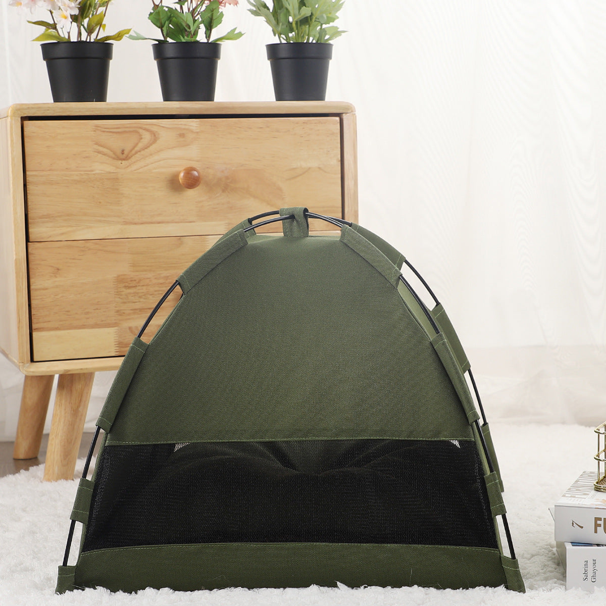 Cooling Pet Tent Bed – Cozy Dog House & Cat Nest with Cushion