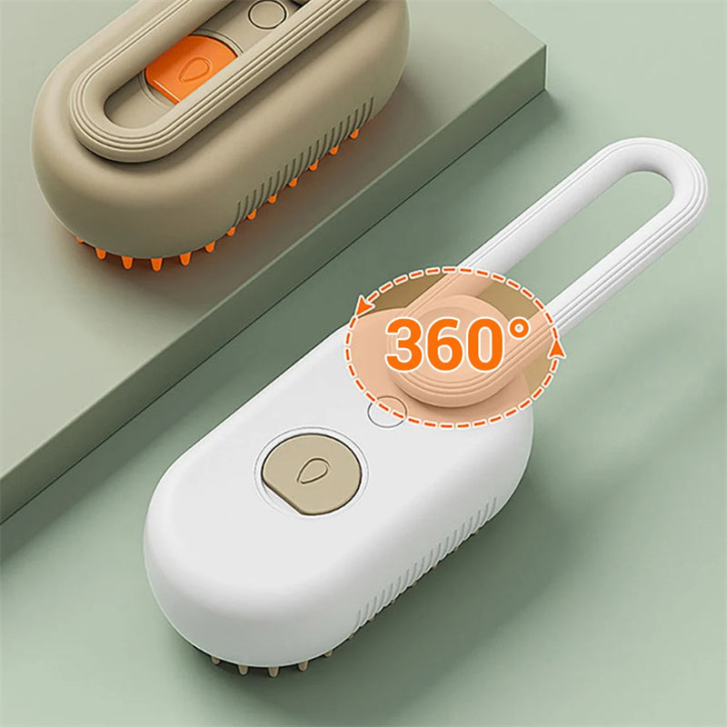 3-in-1 Steam Pet Grooming Brush – Electric Spray Brush for Cats & Dogs