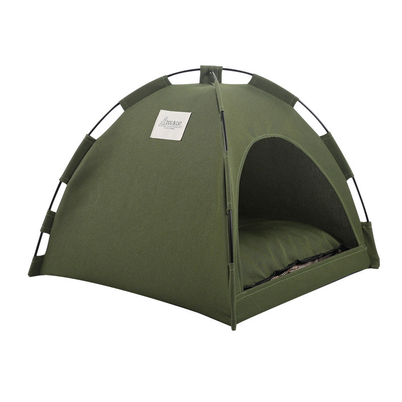Cooling Pet Tent Bed – Cozy Dog House & Cat Nest with Cushion